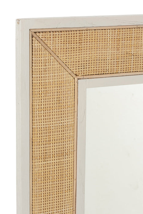 Mirror Molly Exotic Wood / White Rattan Medium | 120x90-Spiegels-J-Line