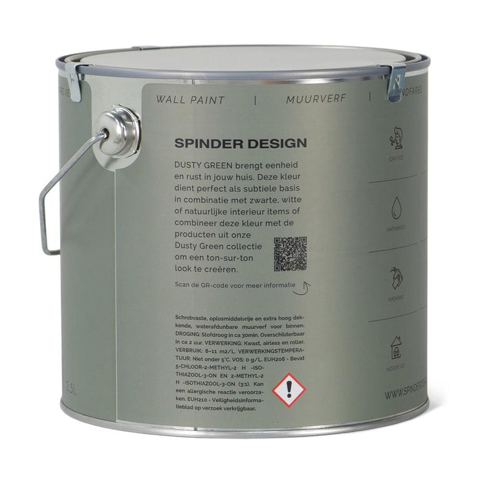 Muurverf WALL PAINT Dusty Green 16x16x15.7cm Spinder Design-Wanddecoratie-Spinder