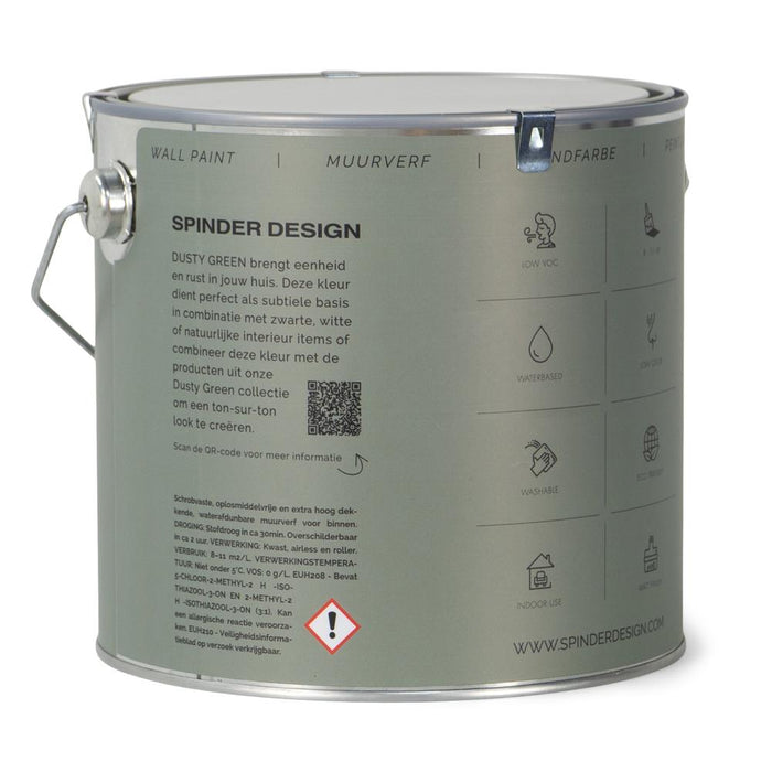 Muurverf WALL PAINT Dusty Green 16x16x15.7cm Spinder Design-Wanddecoratie-Spinder