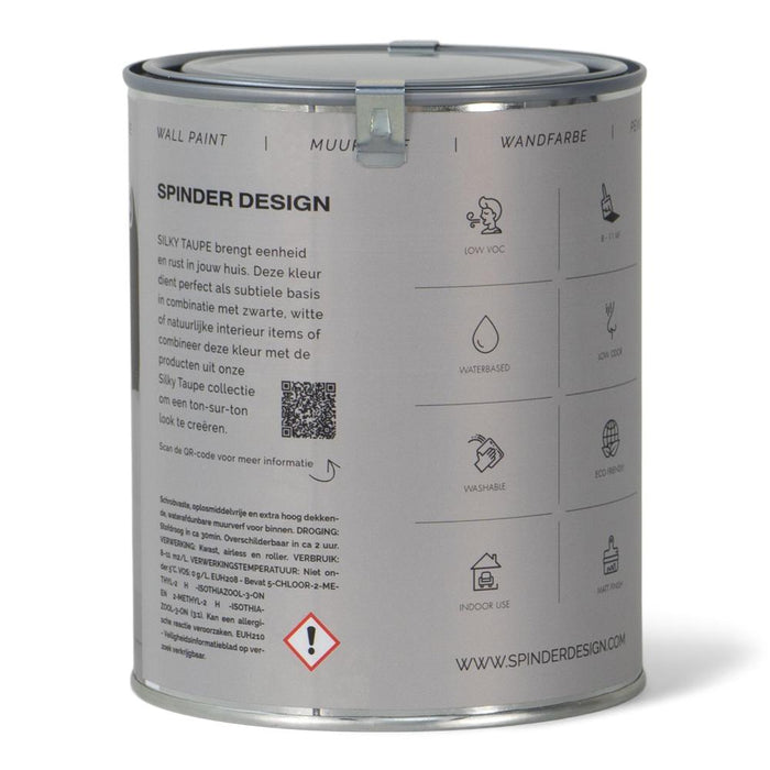 Muurverf WALL PAINT Silky Taupe 11x11x13.3cm Spinder Design-Wanddecoratie-Spinder
