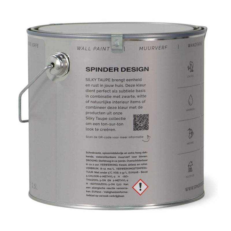 Muurverf WALL PAINT Silky Taupe 16.7x16.7x15.7cm Spinder Design-Muurverf-Spinder