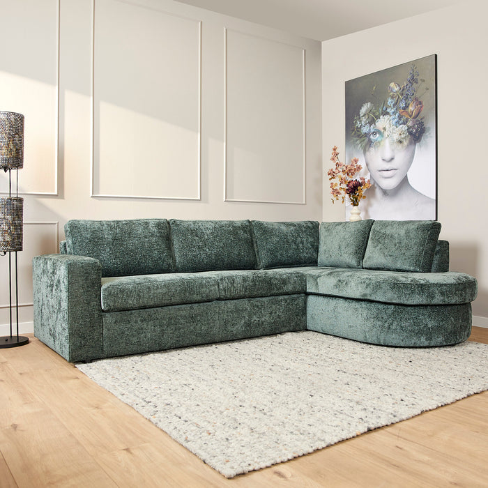 MySofa Alma | Green | 2,5 zits + Divan Rechts | 5 jaar garantie-2-Zitsbanken-Starfurn