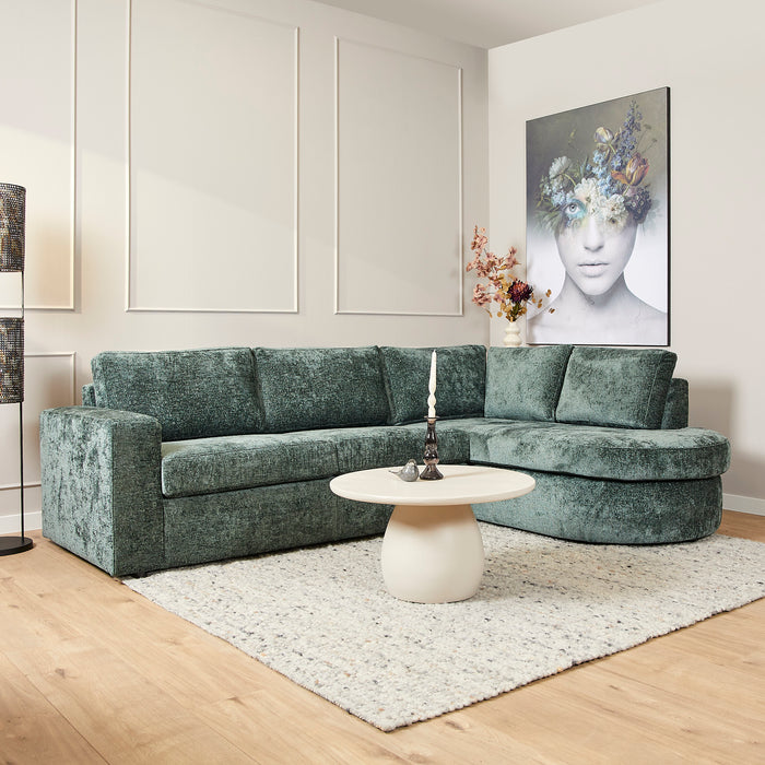MySofa Alma Hoekbank Groen 2,5 zits + Divan Rechts