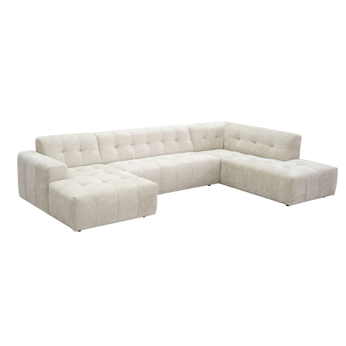 MySofa Ruby U-bank Beige Lounge L + 2,5 + Ottomane R