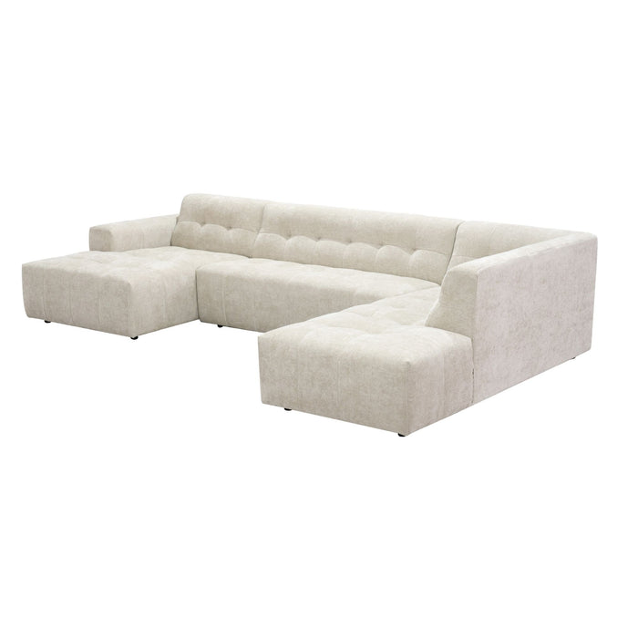 MySofa Ruby U-bank Beige Lounge L + 2,5 + Ottomane R