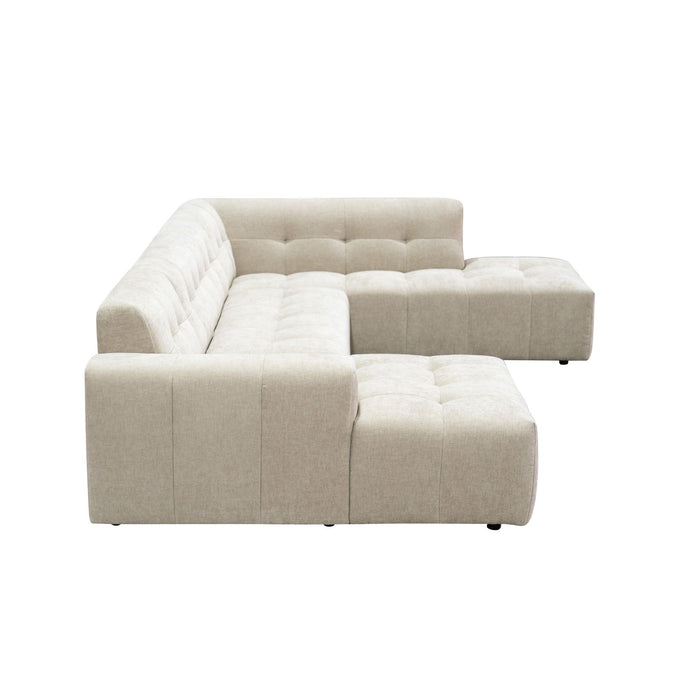 MySofa Ruby U-bank Beige Lounge L + 2,5 + Ottomane R