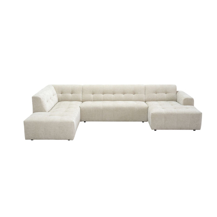 MySofa Ruby U-bank Beige Ottomane L + 2,5 + Lounge R