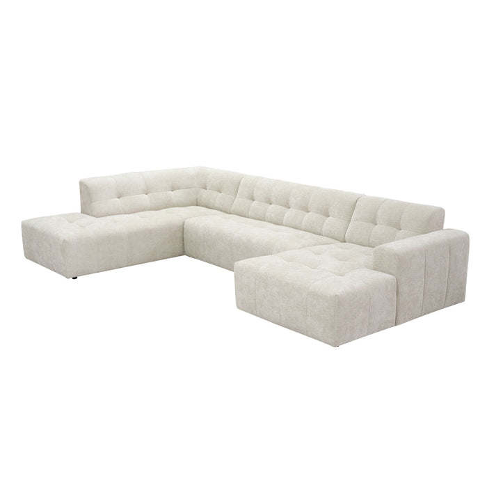 MySofa Ruby U-bank Beige Ottomane L + 2,5 + Lounge R