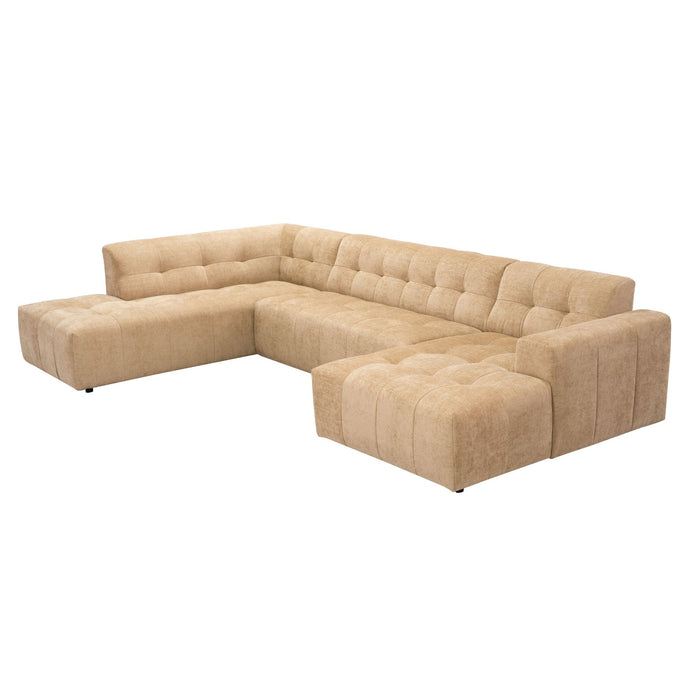 MySofa Ruby U-bank Camel Ottomane L + 2,5 + Lounge R