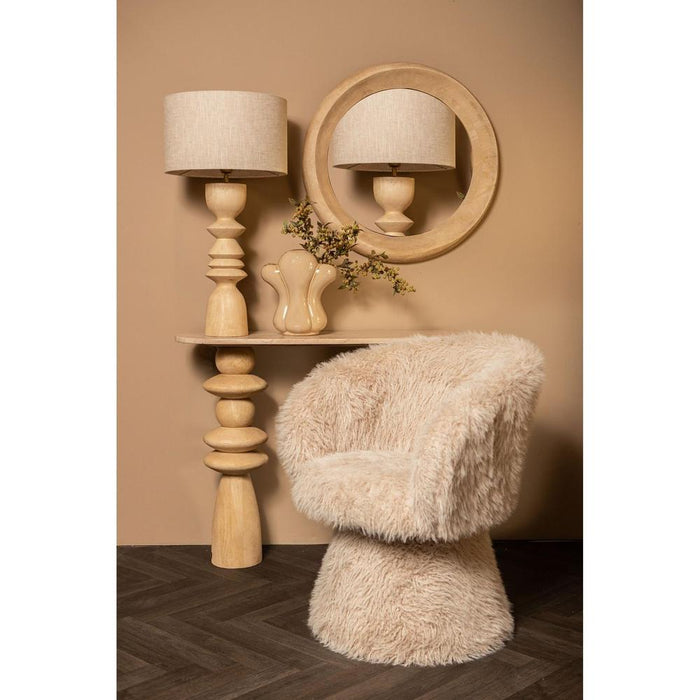 Noam Naturel Mangohout Rond Spiegel S-Spiegels-PTMD