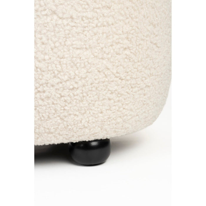 Noxx Hocker Wit Boucle Stof 46 cm-Poefen-Creating Home