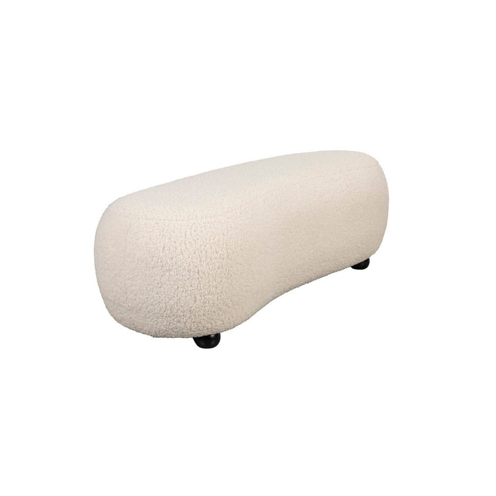 Noxx Hocker Wit Boucle Stof 46 cm-Poefen-Creating Home