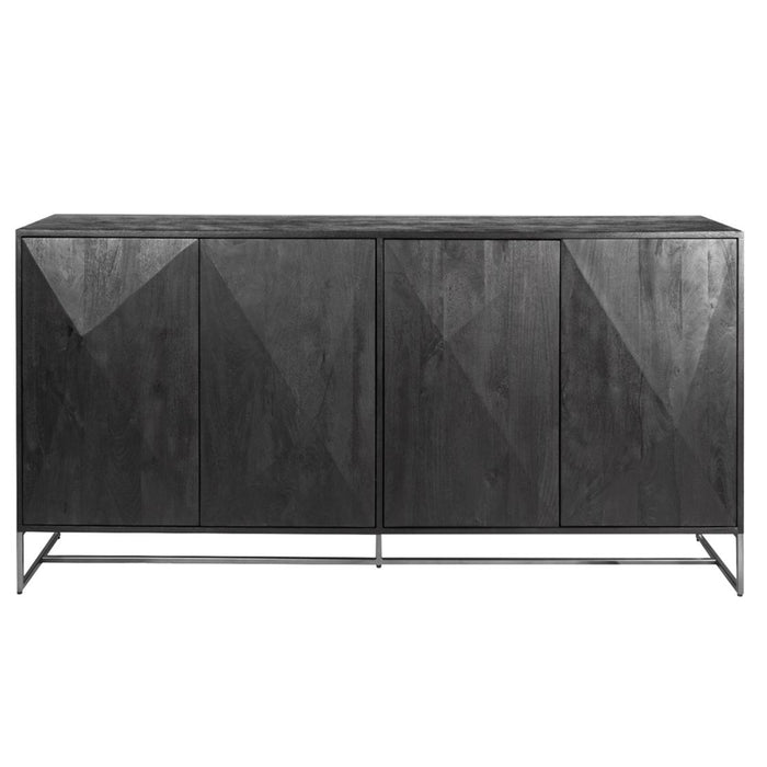 Onyx Dressoir 4 Drs Zwart/Zwart-Dressoirs-PTMD