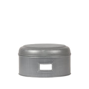 Opbergblik Antiek Grijs Metaal L 22x22x12 cm-Opbergdozen en manden-LABEL51