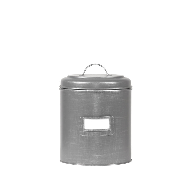 Opbergblik Antiek Grijs Metaal M 14x14x20 cm-Opbergdozen en manden-LABEL51