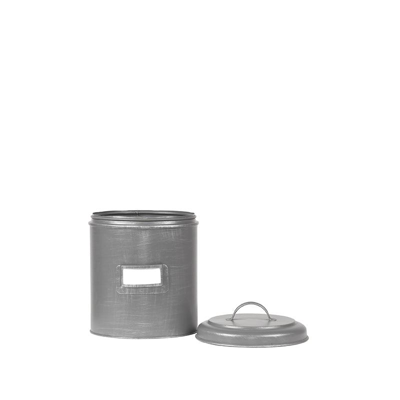 Opbergblik Antiek Grijs Metaal S 10x10x15 cm-Opbergdozen en manden-LABEL51