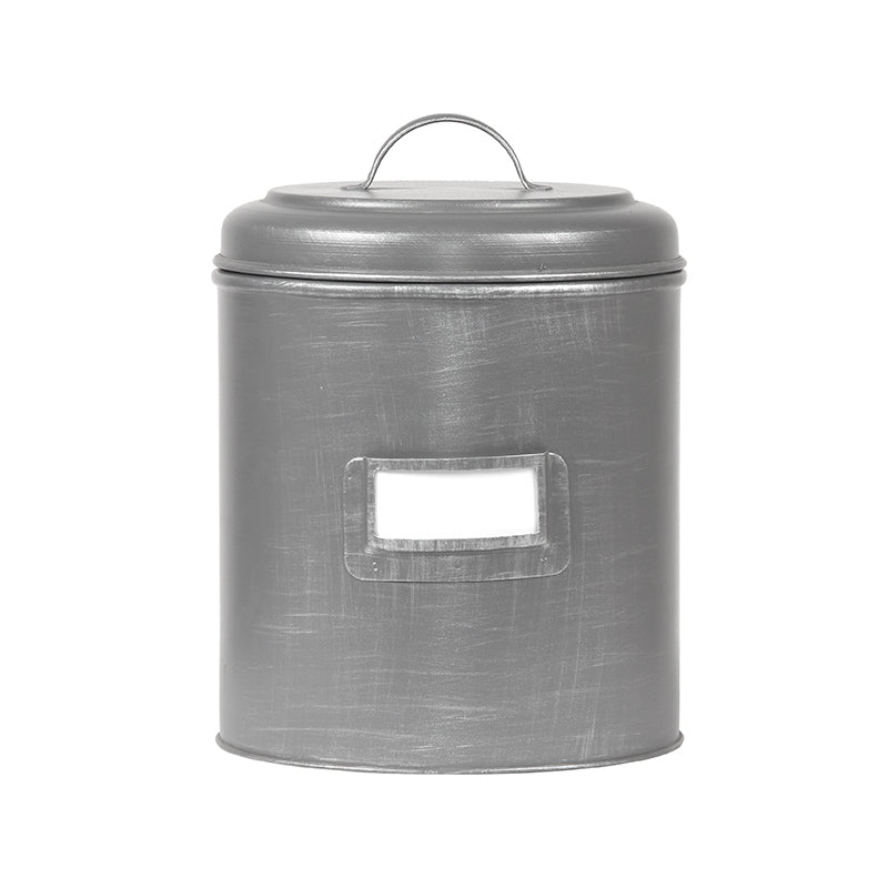 Opbergblik Antiek Grijs Metaal XL #2 21x21x29 cm-Opbergdozen en manden-LABEL51