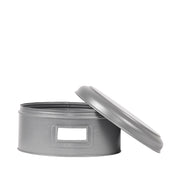 Opbergblik Antiek Grijs Metaal XL 25x25x13 cm-Opbergdozen en manden-LABEL51