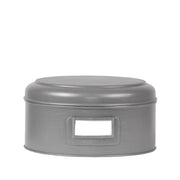 Opbergblik Antiek Grijs Metaal XL 25x25x13 cm-Opbergdozen en manden-LABEL51