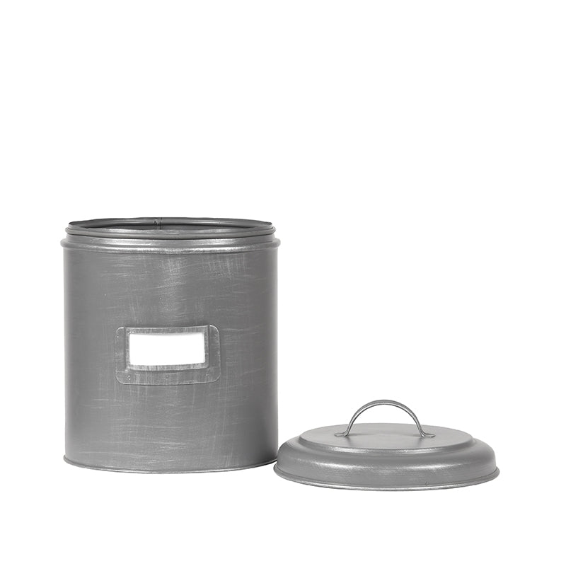 Opbergblik Antiek Grijs Metaal XL #3 20x20x25 cm-Opbergdozen en manden-LABEL51