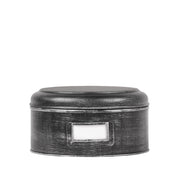 Opbergblik Antiek Zwart Metaal XL 25x25x13 cm-Opbergdozen en manden-LABEL51