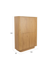 Opbergkast Almira Hout Naturel 40x100 cm-Opbergkasten-Creating Home