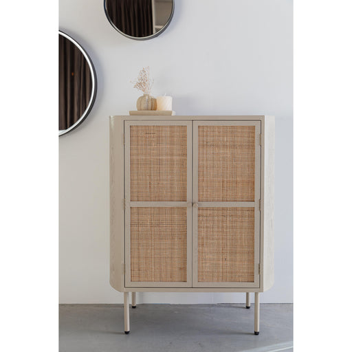 Opbergkast Amaya Low 2do MDF, Metaal Beige 38x80 cm-Opbergkasten-Creating Home