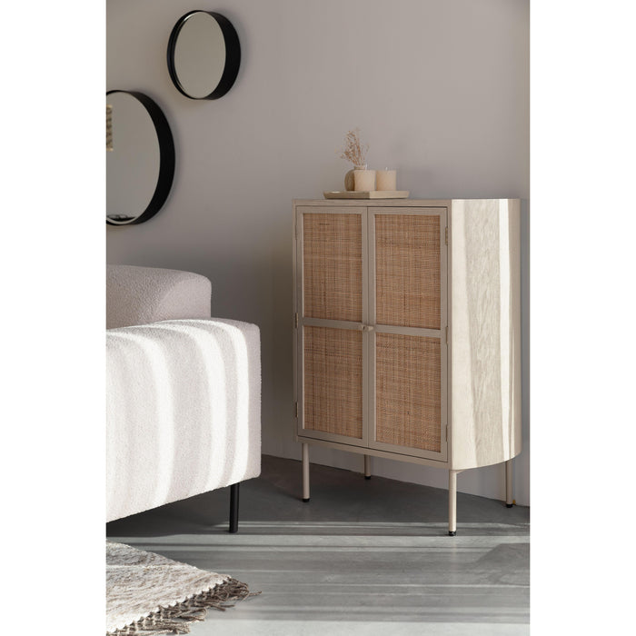 Opbergkast Amaya Low 2do MDF, Metaal Beige 38x80 cm-Opbergkasten-Creating Home