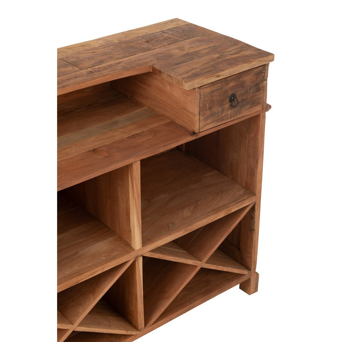 Opbergkast Barkast 2 Lades Gerecycled Hout Naturel 180x55x106 cm-Opbergkasten-J-Line