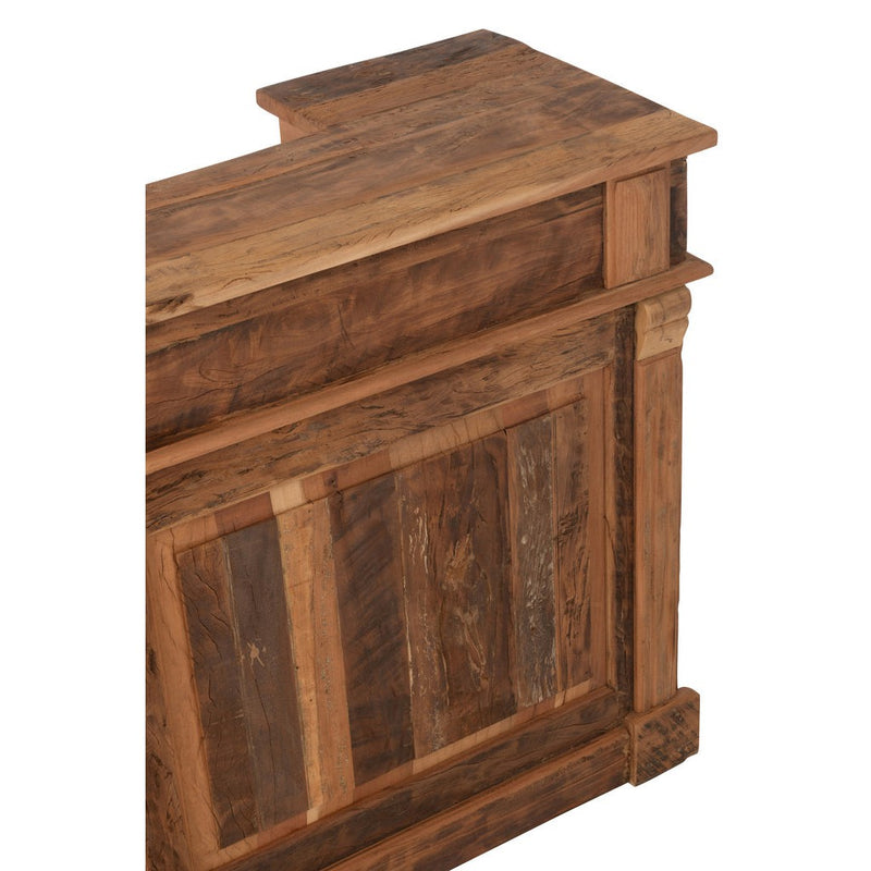 Opbergkast Barkast 2 Lades Gerecycled Hout Naturel 180x55x106 cm-Opbergkasten-J-Line