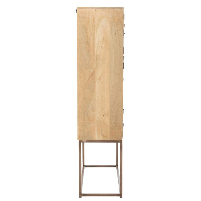 Opbergkast Beige Mangohout hout 38x84 cm-Opbergkasten-J-Line