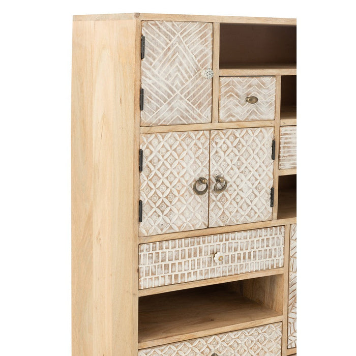 Opbergkast Beige Mangohout hout 38x84 cm-Opbergkasten-J-Line
