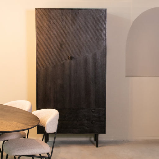 Opbergkast Bergkast Cotia Zwart Mangohout - 100x40x200 cm-Opbergkasten-LABEL51