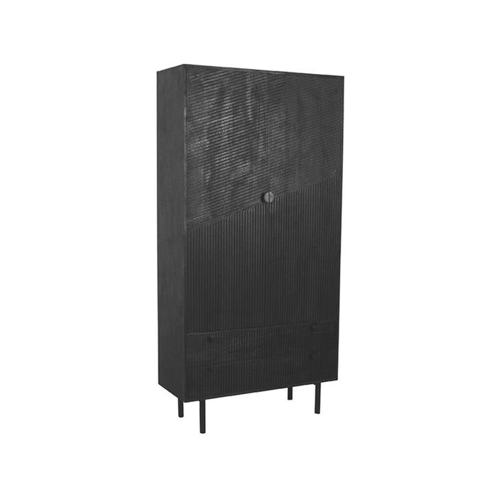 Opbergkast Bergkast Cotia Zwart Mangohout - 100x40x200 cm-Opbergkasten-LABEL51