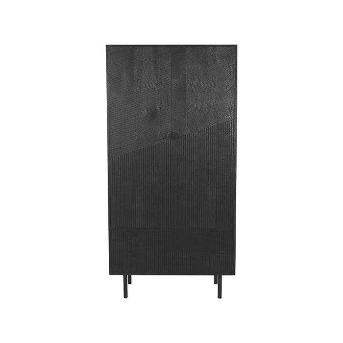 Opbergkast Bergkast Cotia Zwart Mangohout - 100x40x200 cm-Opbergkasten-LABEL51