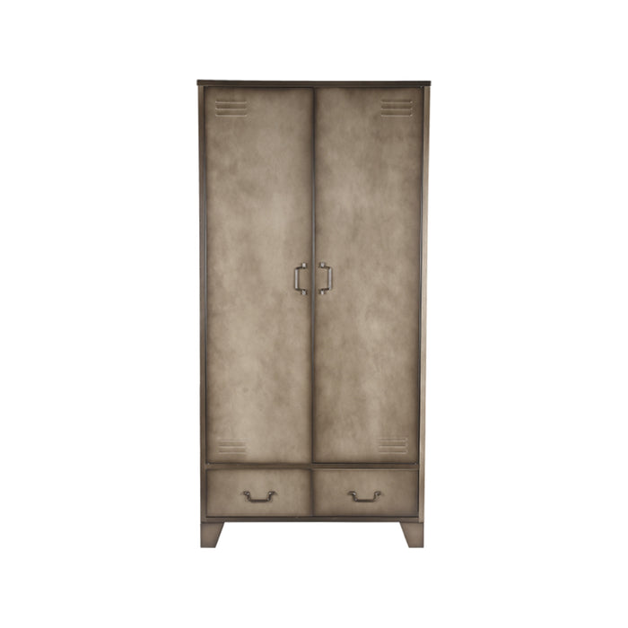 Opbergkast Bergkast Fence Vintage Metaal 2-Deurs 90x50x185 cm-Opbergkasten-LABEL51