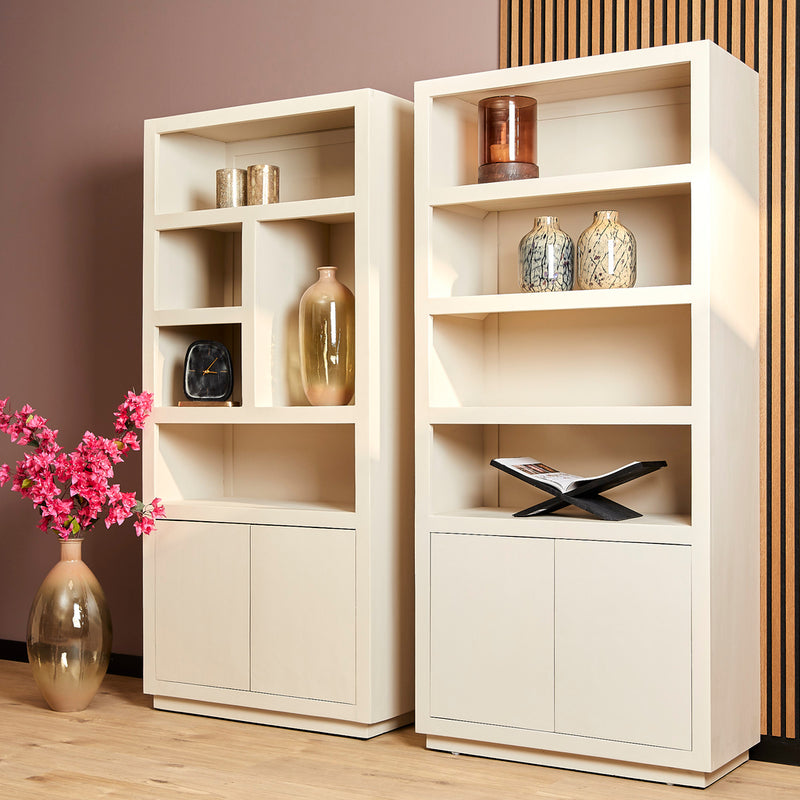 Opbergkast Boekenkast Brussel 5 vakken 2 deuren 90x45x200 cm-Opbergkasten-Starfurn