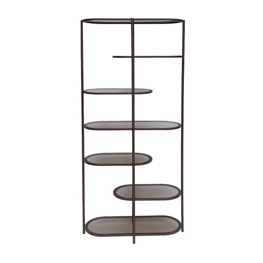 Opbergkast Brix Eettafel Glas Rood 85x35x190 cm-Opbergkasten-Livingfurn