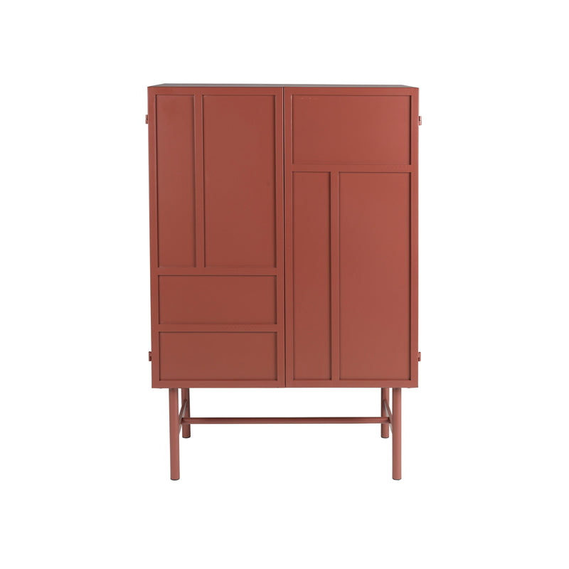 Opbergkast Davis Metaal Rood 35x70 cm-Opbergkasten-Creating Home