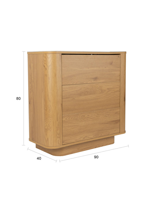 Opbergkast Drawer Almira Hout Naturel 40x90 cm-Opbergkasten-Creating Home
