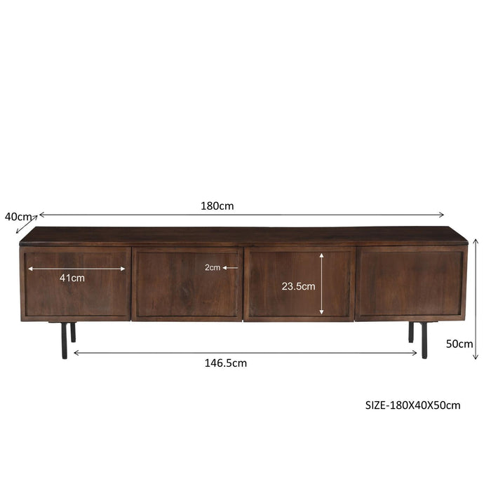 Opbergkast Elan Mangohout Bruin 40x180x50 cm-TV-meubels-Livingfurn
