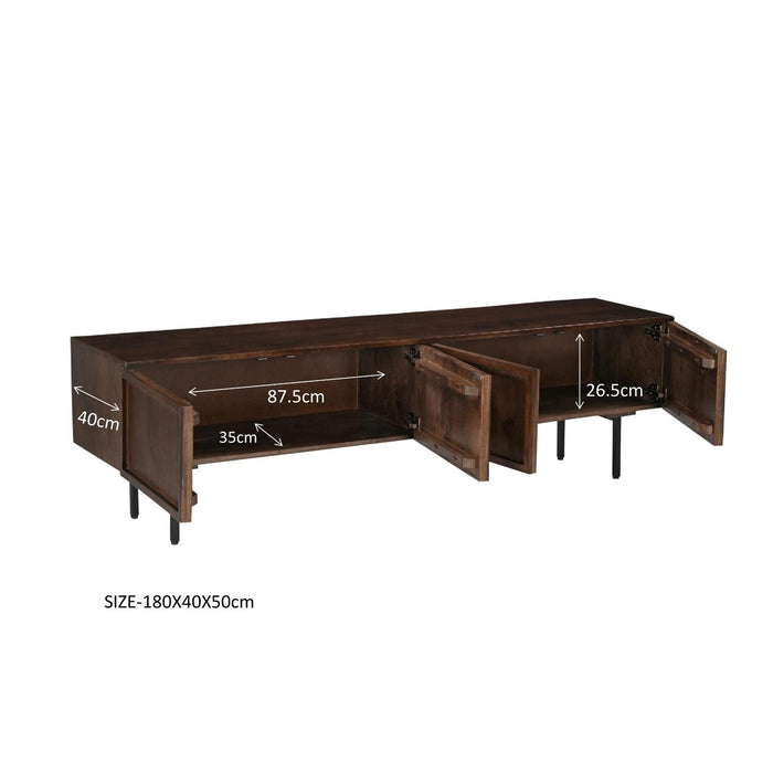 Opbergkast Elan Mangohout Bruin 40x180x50 cm-TV-meubels-Livingfurn