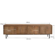 Opbergkast Elan Mangohout Naturel hout 40x180x50 cm-TV-meubels-Livingfurn