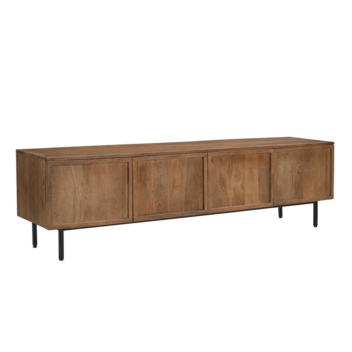 Opbergkast Elan Mangohout Naturel hout 40x180x50 cm-TV-meubels-Livingfurn