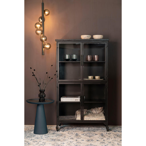 Opbergkast Ferre L Fir veneer, Metaal Zwart 76x35 cm-Opbergkasten-Creating Home