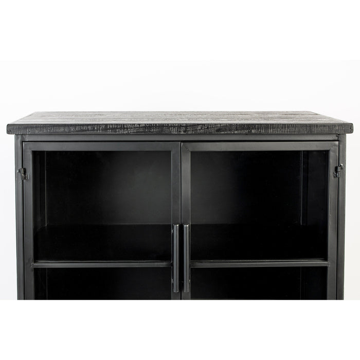 Opbergkast Ferre L Fir veneer, Metaal Zwart 76x35 cm-Opbergkasten-Creating Home