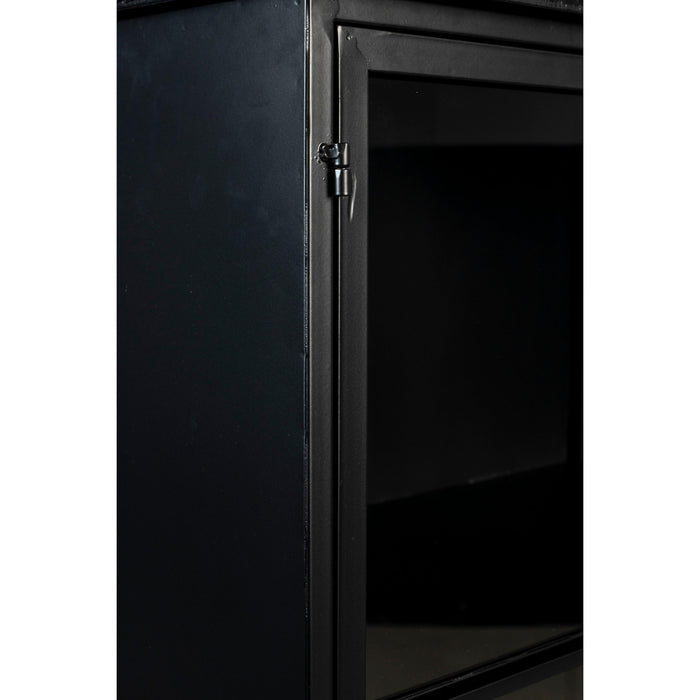 Opbergkast Ferre Low Fir veneer, Metaal Zwart 120x35 cm-Opbergkasten-Creating Home