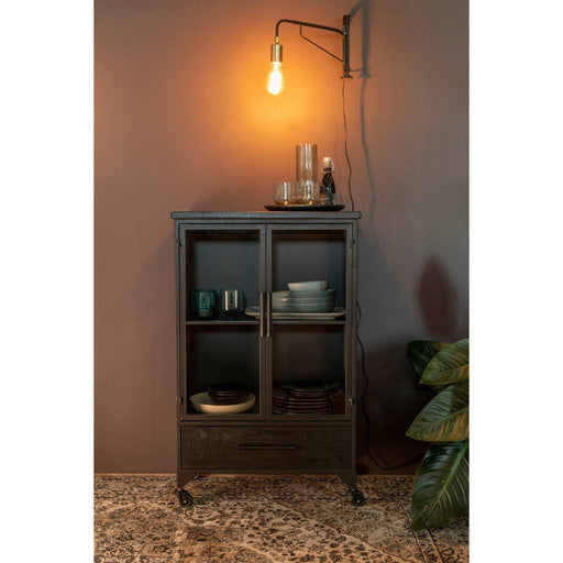 Opbergkast Ferre M Fir veneer, Metaal Zwart 35x65 cm-Opbergkasten-Creating Home