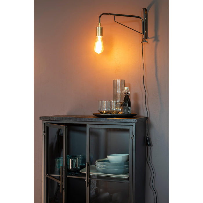 Opbergkast Ferre M Fir veneer, Metaal Zwart 35x65 cm