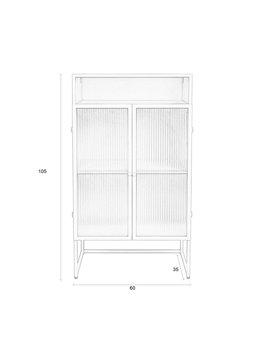 Opbergkast Herbe Large MDF, Metaal Groen 35x60 cm-Opbergkasten-Creating Home